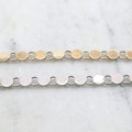 Brass Flat 7mm Circle Open Link Chain in Nickel Silver – Sold by the Foot