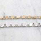 Brass Flat 7mm Circle Open Link Chain in Nickel Silver – Sold by the Foot