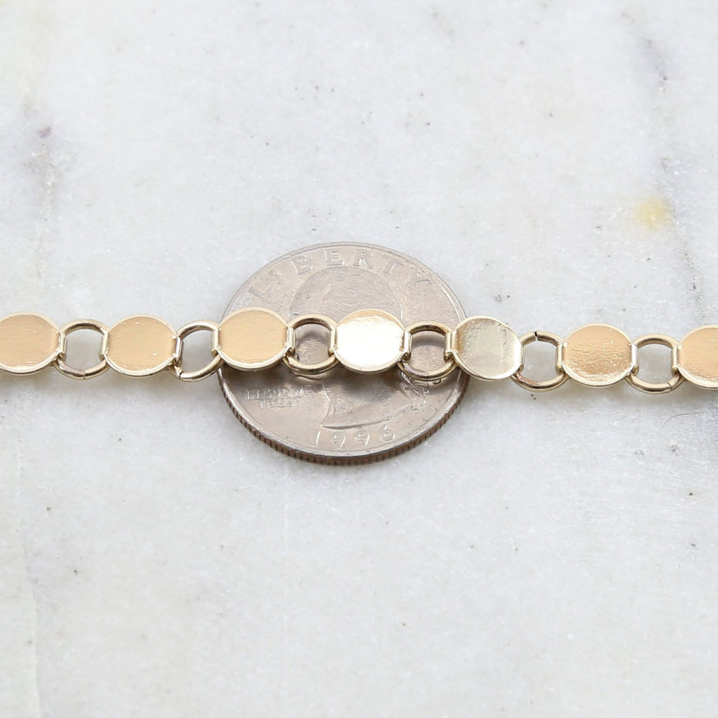 Brass Flat 7mm Circle Open Link Chain in Nickel Silver – Sold by the Foot