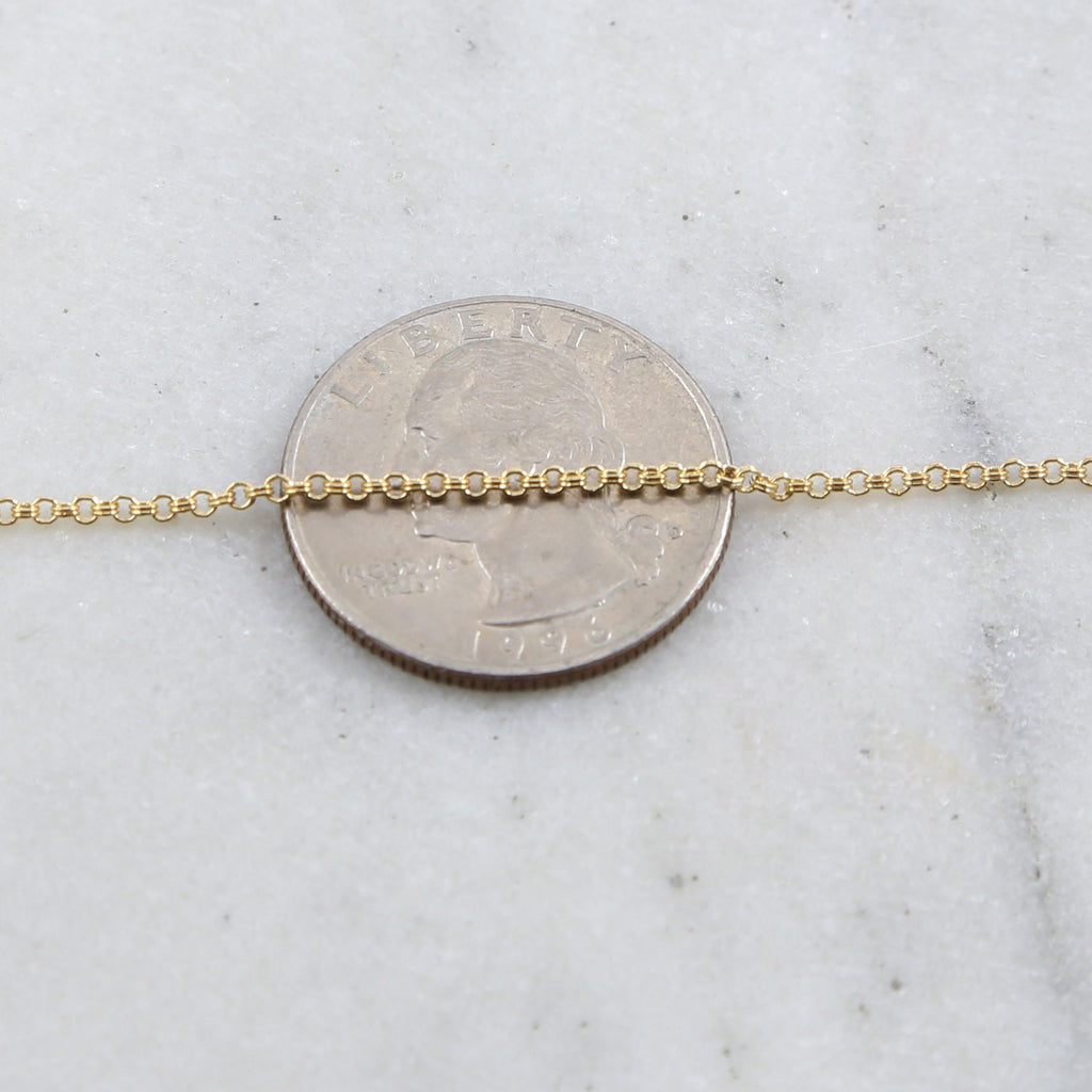 1.5mm Brass Dainty Delicate Rolo Chain in Shiny Silver – Sold by the Foot