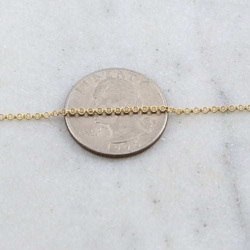 1.5mm Brass Dainty Delicate Rolo Chain in Shiny Silver – Sold by the Foot