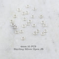 Sterling Silver 4mm 22 Gauge Open Jump Rings Charm Links Findings (25pc)