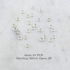 Sterling Silver 4mm 22 Gauge Open Jump Rings Charm Links Findings (25pc)