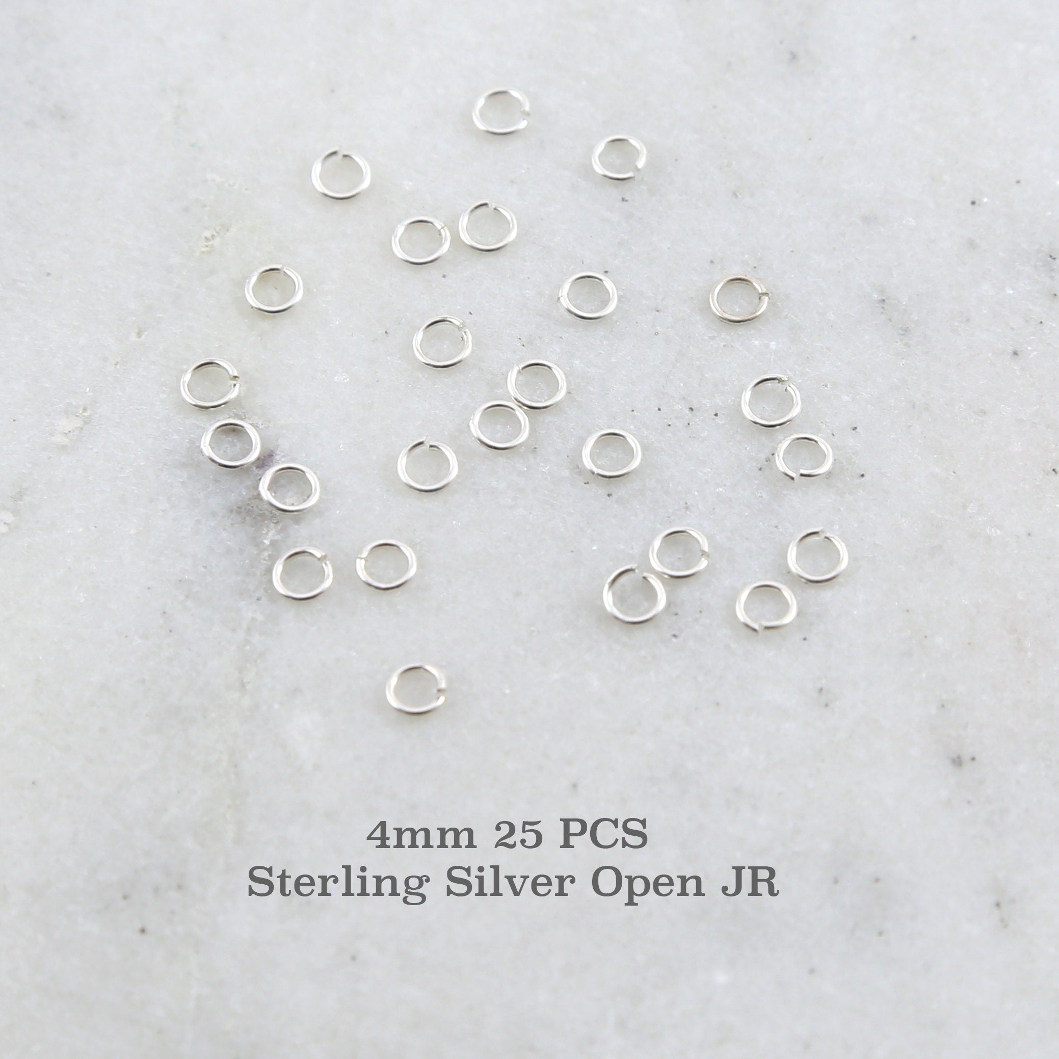Sterling Silver 4mm 22 Gauge Open Jump Rings Charm Links Findings (25pc)