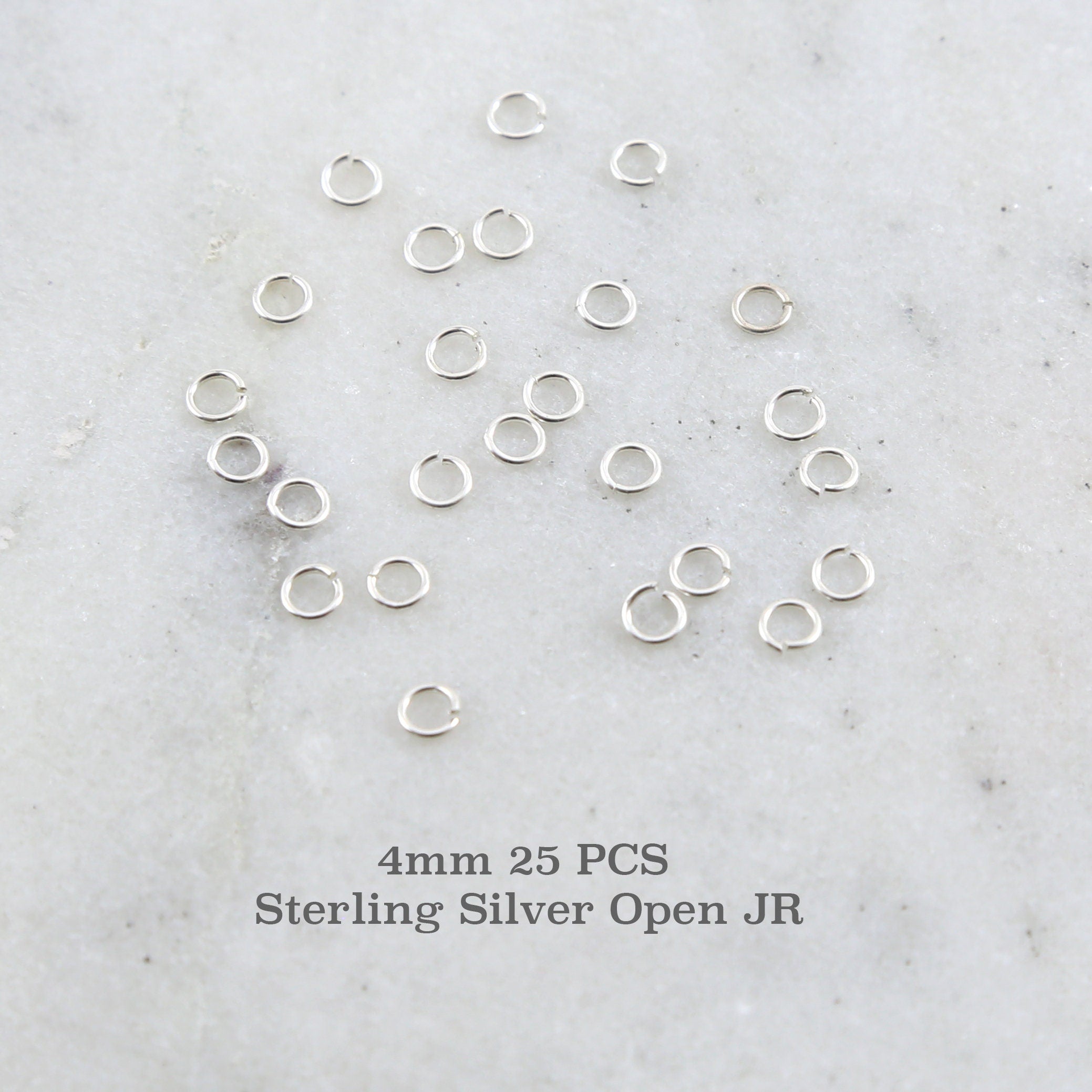 Sterling Silver 4mm 22 Gauge Open Jump Rings Charm Links Findings (25pc) – Silver