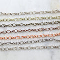 Brass Double Loop Curb Chain Extender Shiny Gold Silver – Sold by the Foot