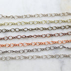 Brass Double Loop Curb Chain Extender Shiny Gold Silver – Sold by the Foot