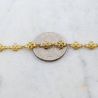 10mmx6mm Brass Four Leaf Clover Flower Design Chain – Sold by the Foot
