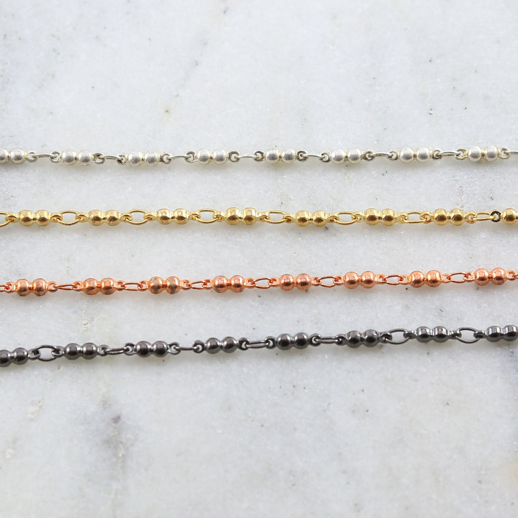 9mmx2.5mm Brass Chain Double Ball Chain in Shiny Gold – Sold by the Foot