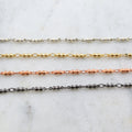 9mmx2.5mm Brass Chain Double Ball Chain in Shiny Gold – Sold by the Foot