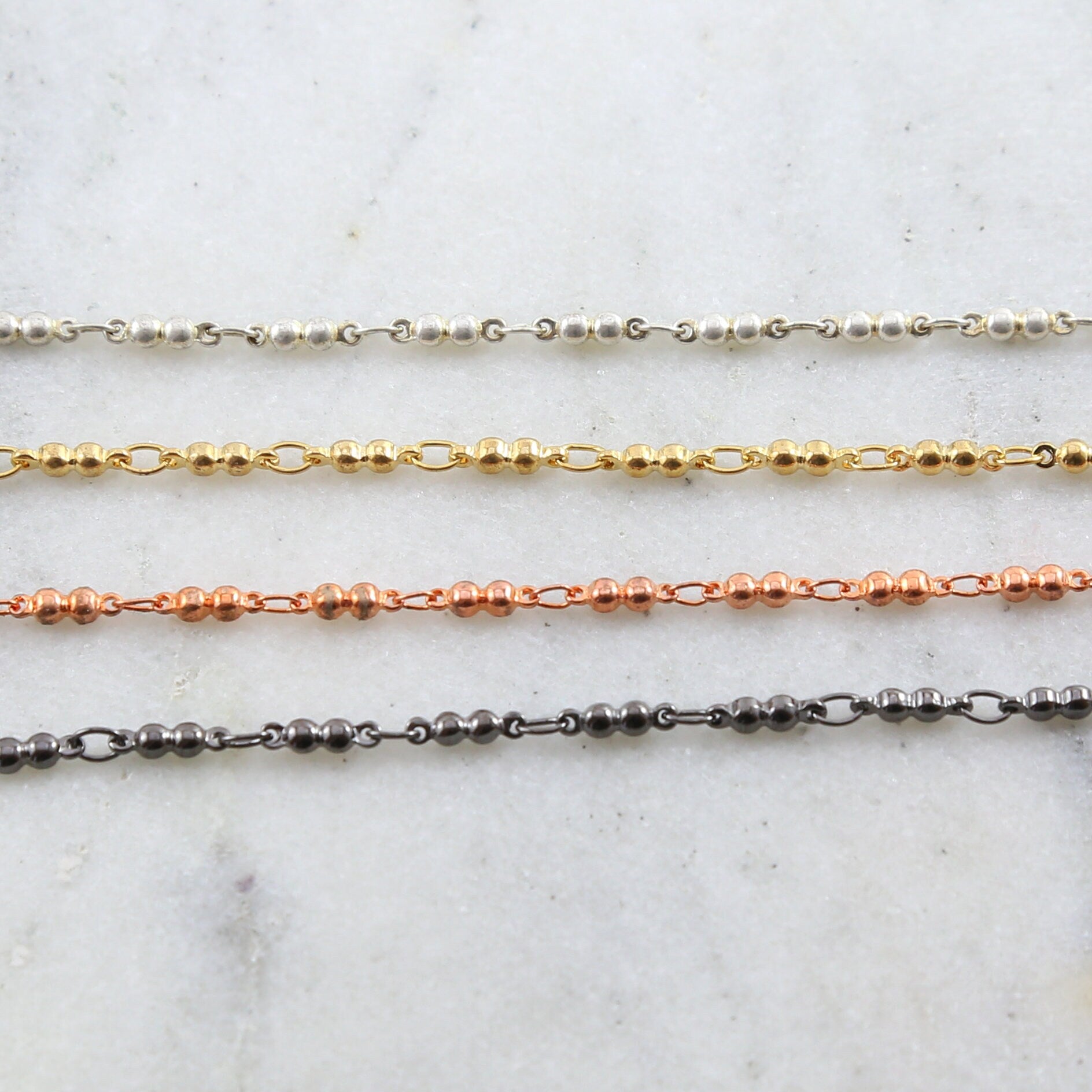 9mmx2.5mm Brass Chain Double Ball Chain in Shiny Gold – Sold by the Foot