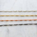 Brass Chain Double Ball Chain in Shiny Gold Shiny Silver – Sold by the Foot