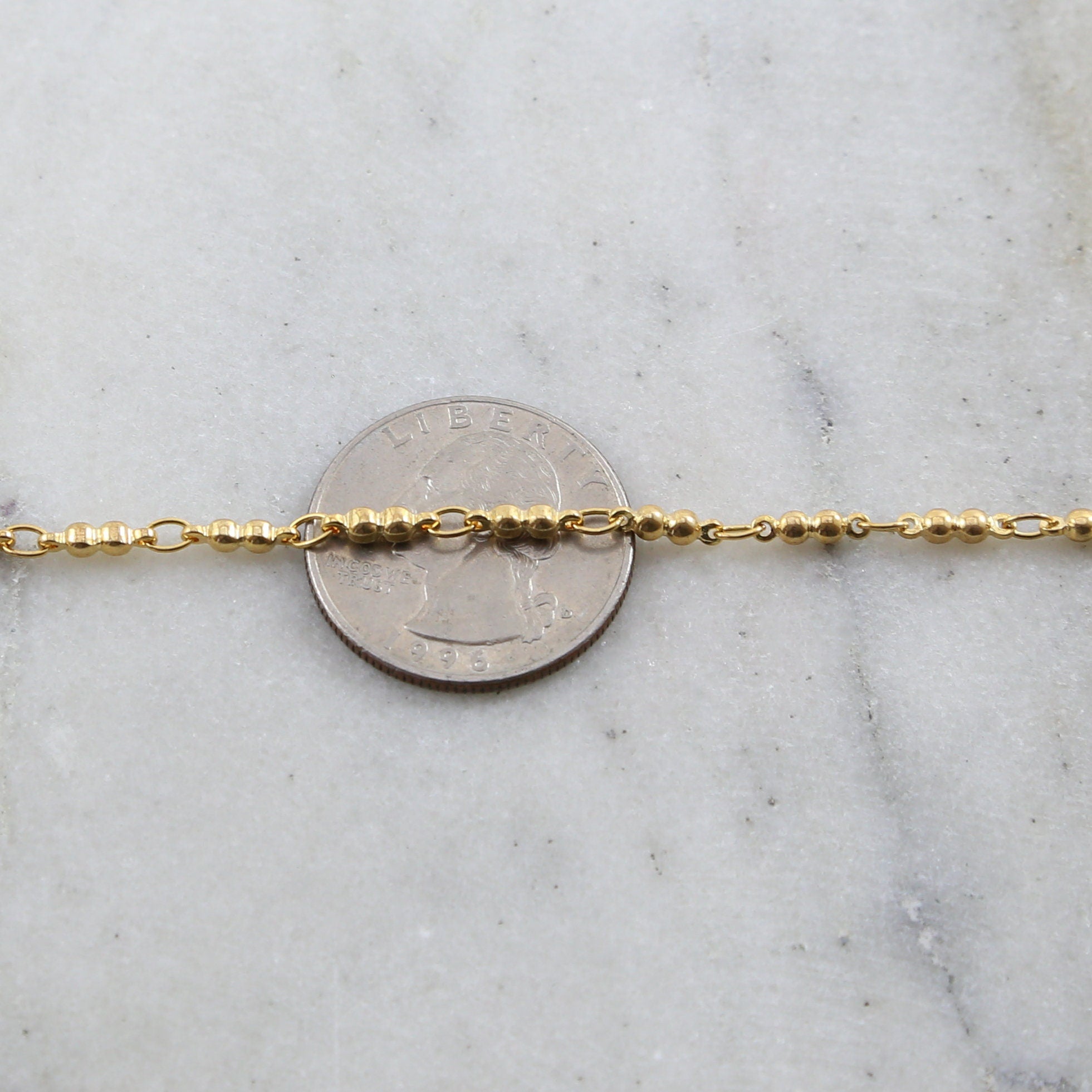 9mmx2.5mm Brass Chain Double Ball Chain in Shiny Gold – Sold by the Foot