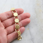 Brass Flat 9mm Circle Open Link Chain in Shiny Gold Nickel – Sold by the Foot