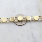 Brass Flat 9mm Circle Open Link Chain in Shiny Gold Nickel – Sold by the Foot