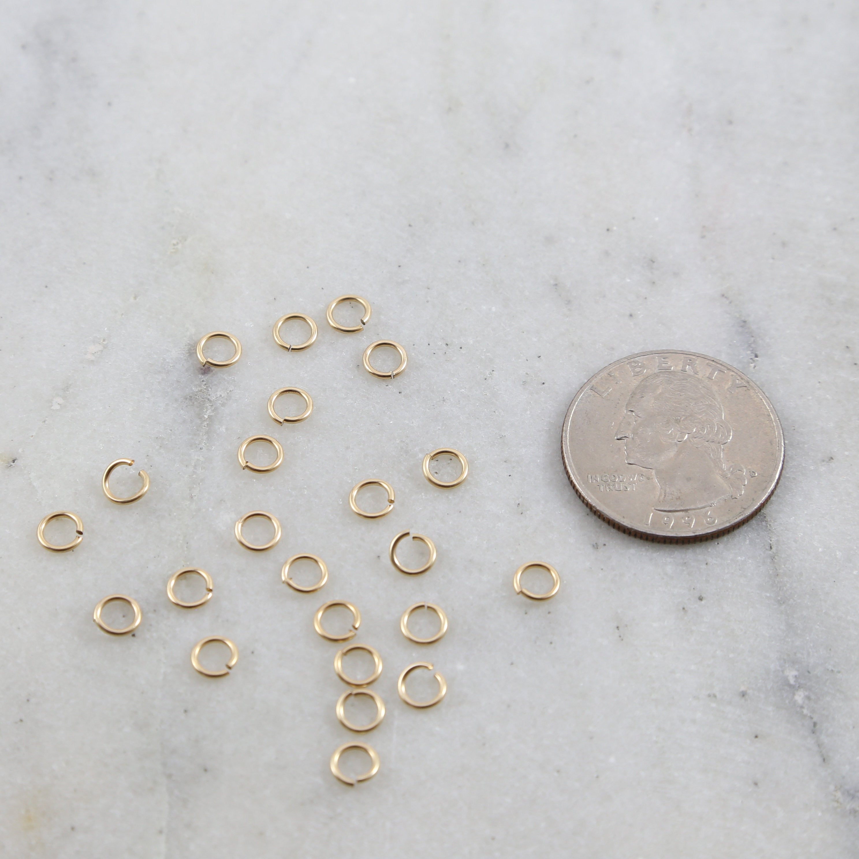 14K Gold Filled 5mm 20 Gauge Open Jump Rings Charm Links Gold Findings (25pc)