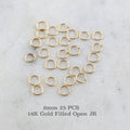 14K Gold Filled 6mm 20 Gauge Open Jump Rings Charm Links Gold Findings (25pc)