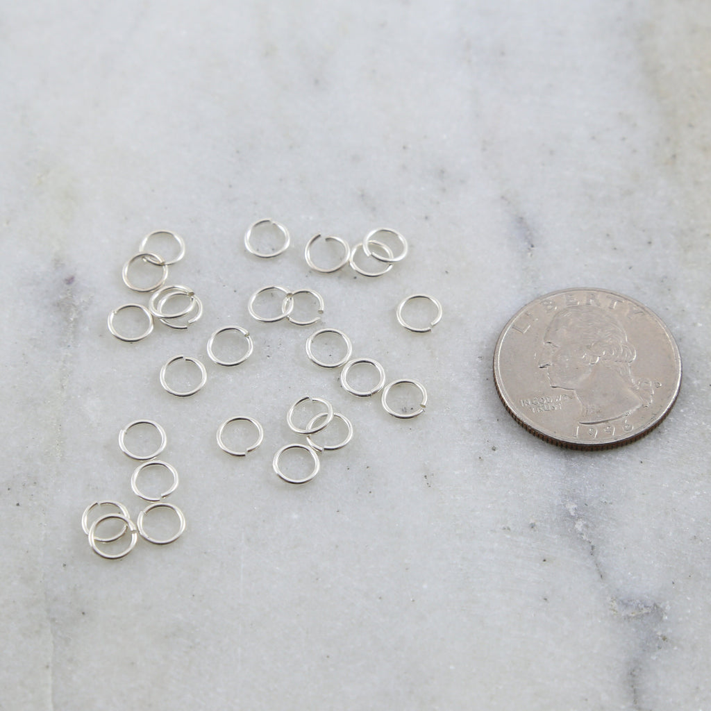 Sterling Silver 6mm 20 Gauge Open Jump Rings Charm Links Findings (25pc)