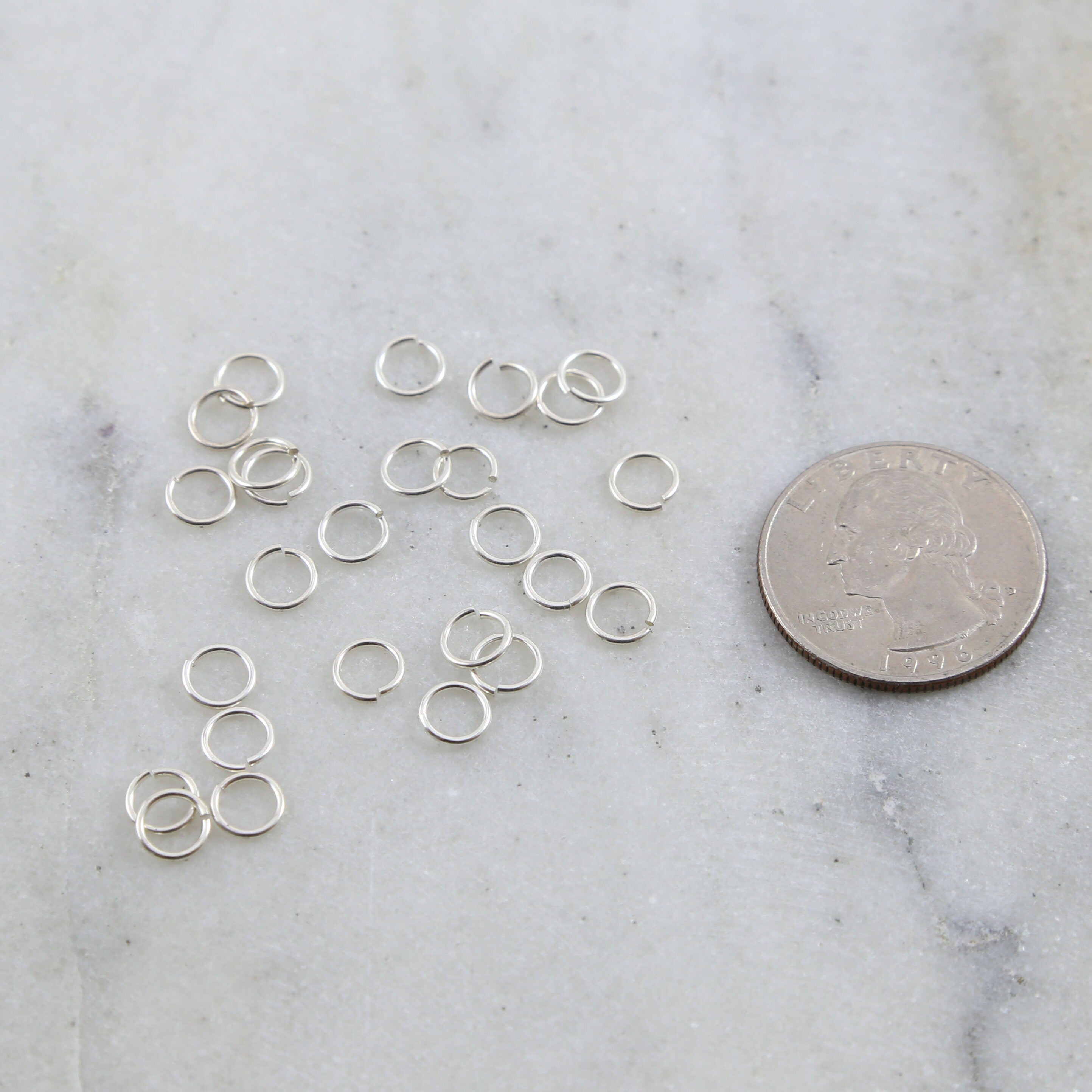 Sterling Silver 6mm 20 Gauge Open Jump Rings Charm Links Findings (25pc)