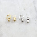 Sterling Silver or Vermeil 2mm Medium Small Leather Cord Crimp End Hook