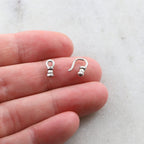Sterling Silver 1mm Tiny Small Leather Cord Crimp End Hook and Eye End