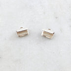 Sterling Silver 8mm Flat Ribbon Crimp Cord Lace Ends 1 Set