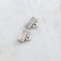 Sterling Silver 11mm Hammered Textured Flat Ribbon Crimp Cord Lace Ends