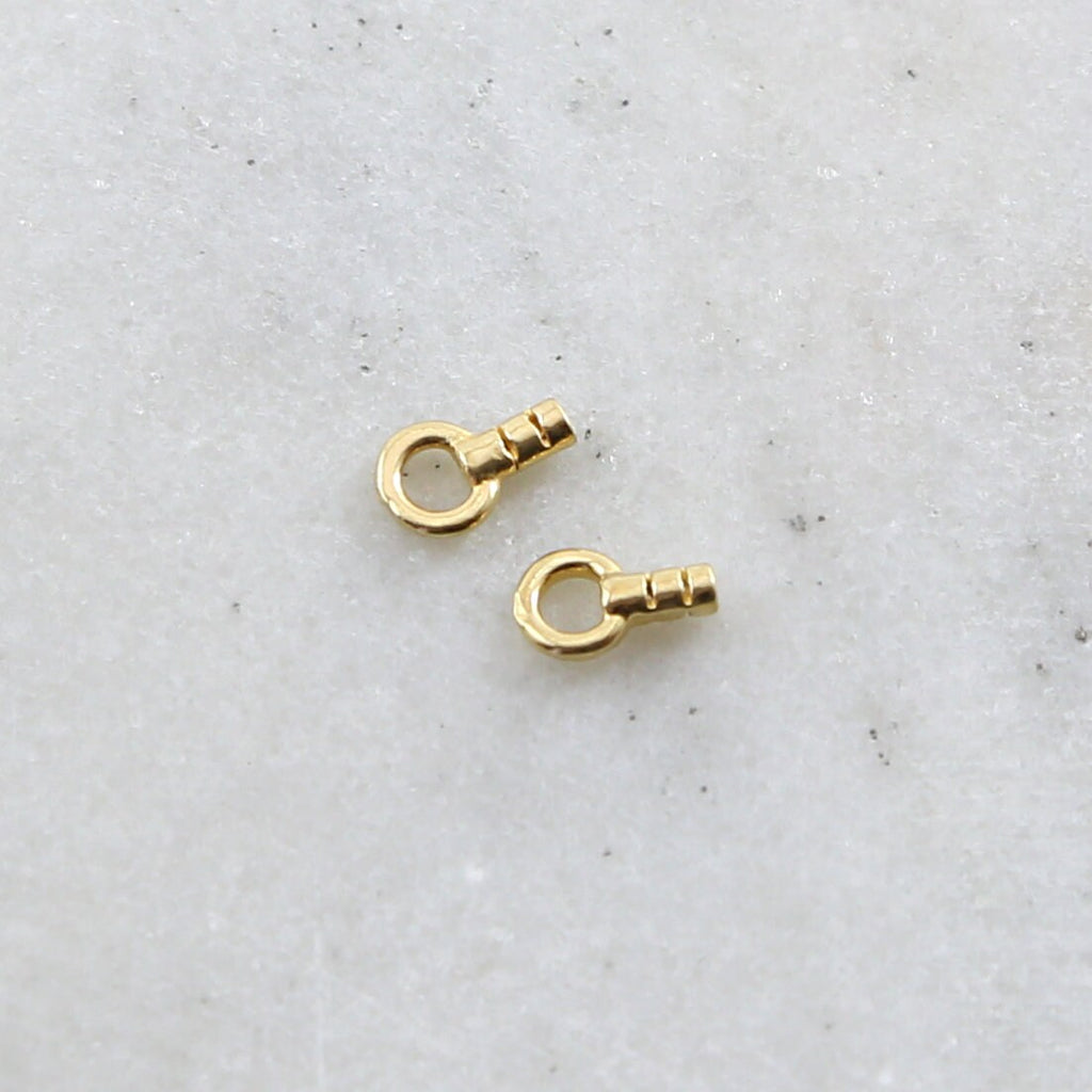 Vermeil Small .7mm Opening Beading Chain End Cap Crimp Set