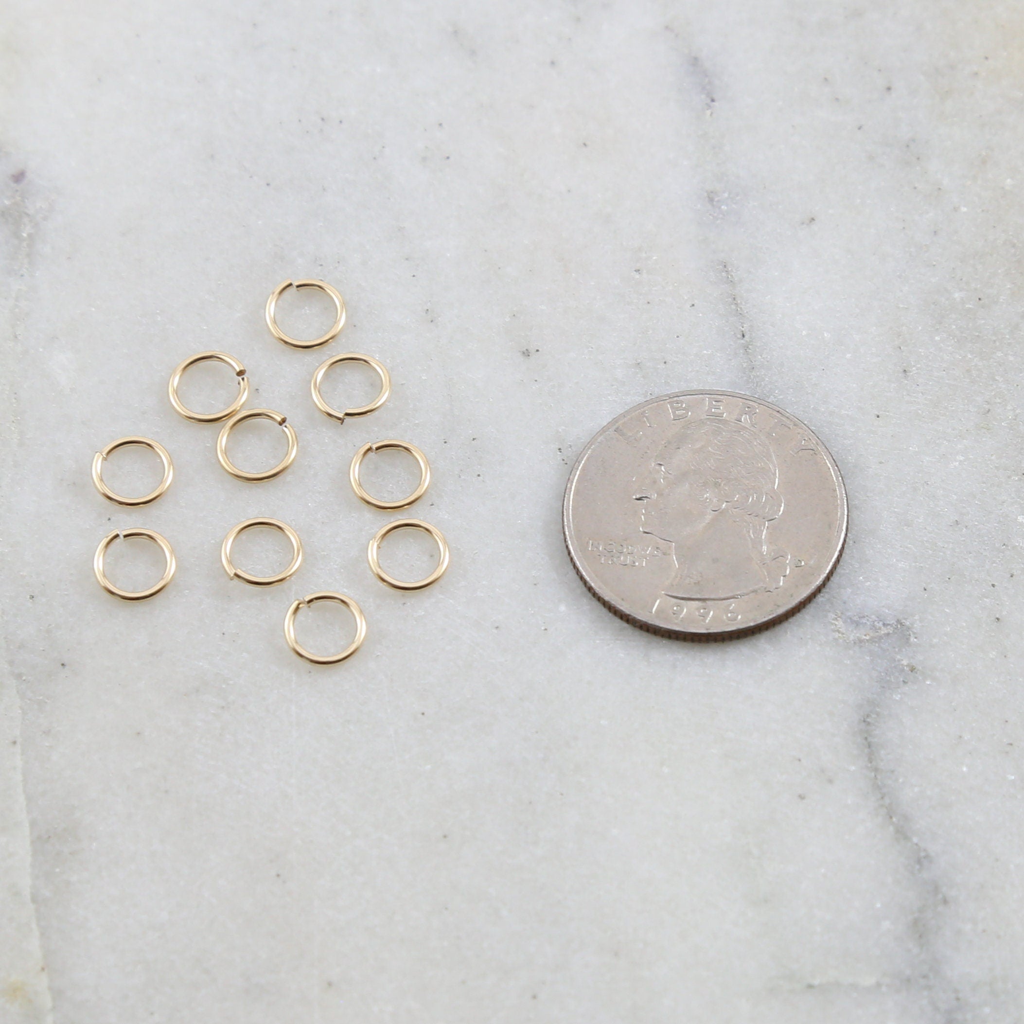 14K Gold Filled 7mm 19 Gauge Open Jump Rings Charm Links Gold Findings (10pc)
