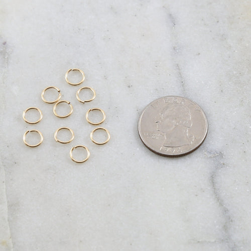 14K Gold Filled 7mm 19 Gauge Open Jump Rings Charm Links Gold Findings (10pc)