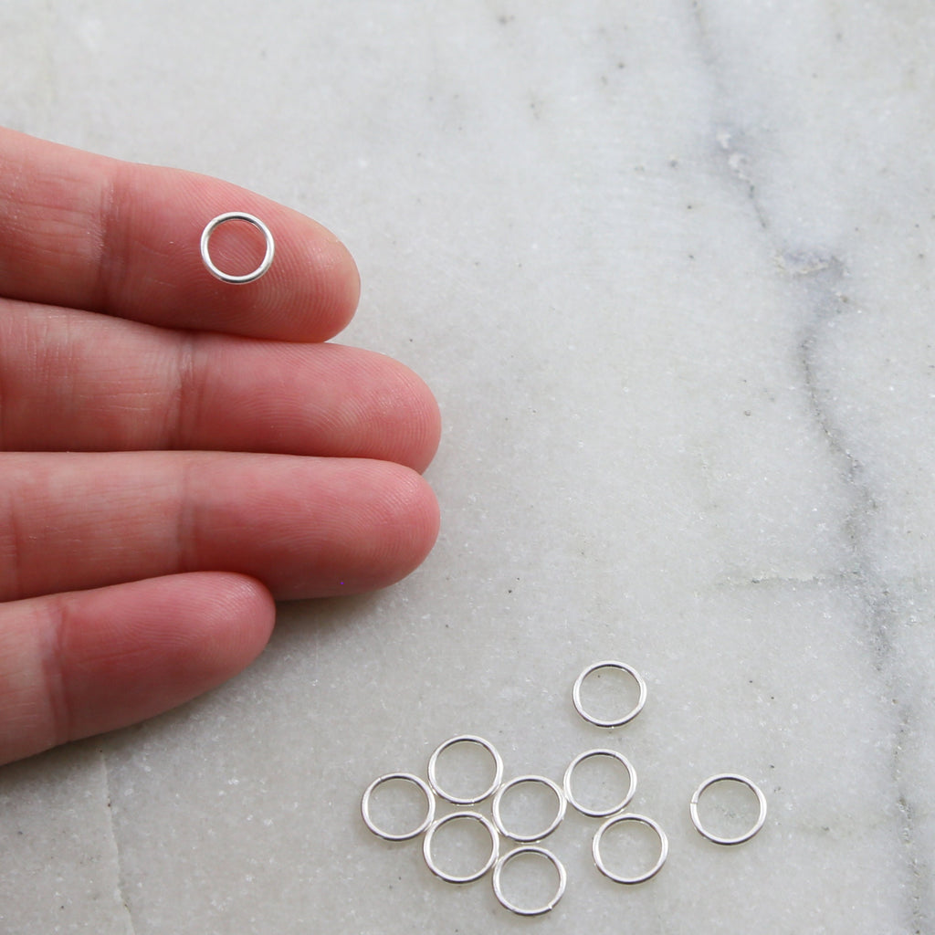 Sterling Silver 7mm 19 Gauge Open Jump Rings Charm Links Findings (10pc)