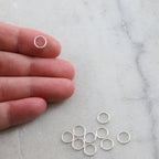 Sterling Silver 7mm 19 Gauge Open Jump Rings Charm Links Findings (10pc)