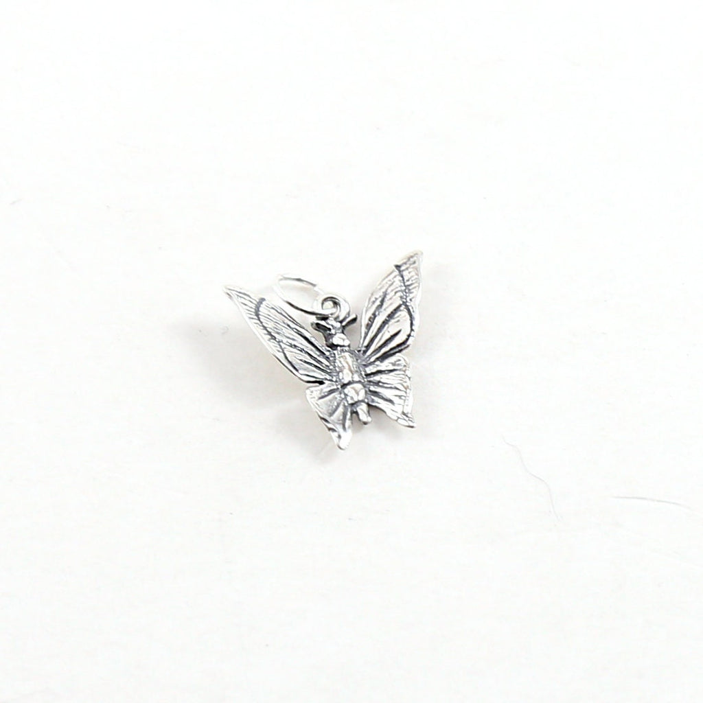 10mmx13mm Sterling Silver Beautiful Detailed Fluttering Butterfly Charm Nature