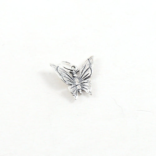 10mmx13mm Sterling Silver Beautiful Detailed Fluttering Butterfly Charm Nature