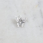 10mmx13mm Sterling Silver Beautiful Detailed Fluttering Butterfly Charm Nature
