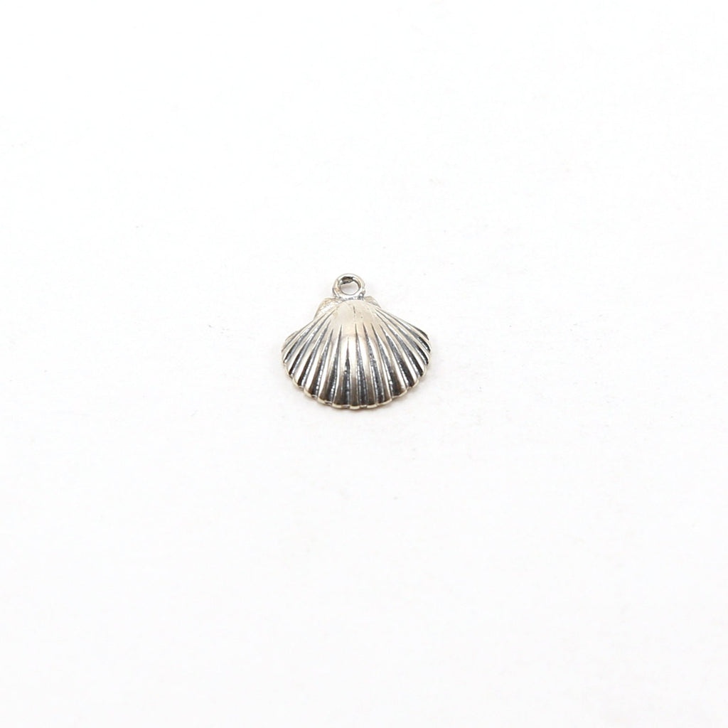 Sterling Silver Large Shell Ocean Nautical Charm Pendant