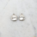 Sterling Silver or Vermeil Love or Believe Stamped Organic Shape Rounded Oval
