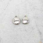 Sterling Silver or Vermeil Love or Believe Stamped Organic Shape Rounded Oval