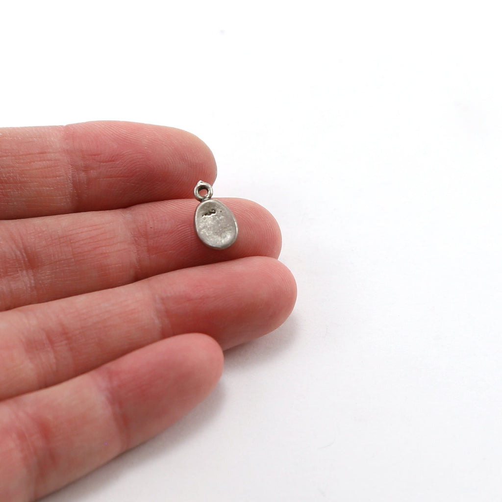 Sterling Silver Passion Faith Hope Stamped Organic Shape Rounded Oval