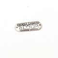 26mmx11mm Sterling Silver Organic Bloom Engraved Oval Connector Charm