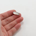 17mmx9mm Sterling Silver Love Stamped Rounded Oval Connector Charm Inspiration