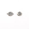 Sterling Silver Raised Om Ohm Buddha Mantra Yoga Charm Single Loop