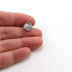 10mm Sterling Silver or Vermeil Small Raised Om Ohm Circle Coin Medallion