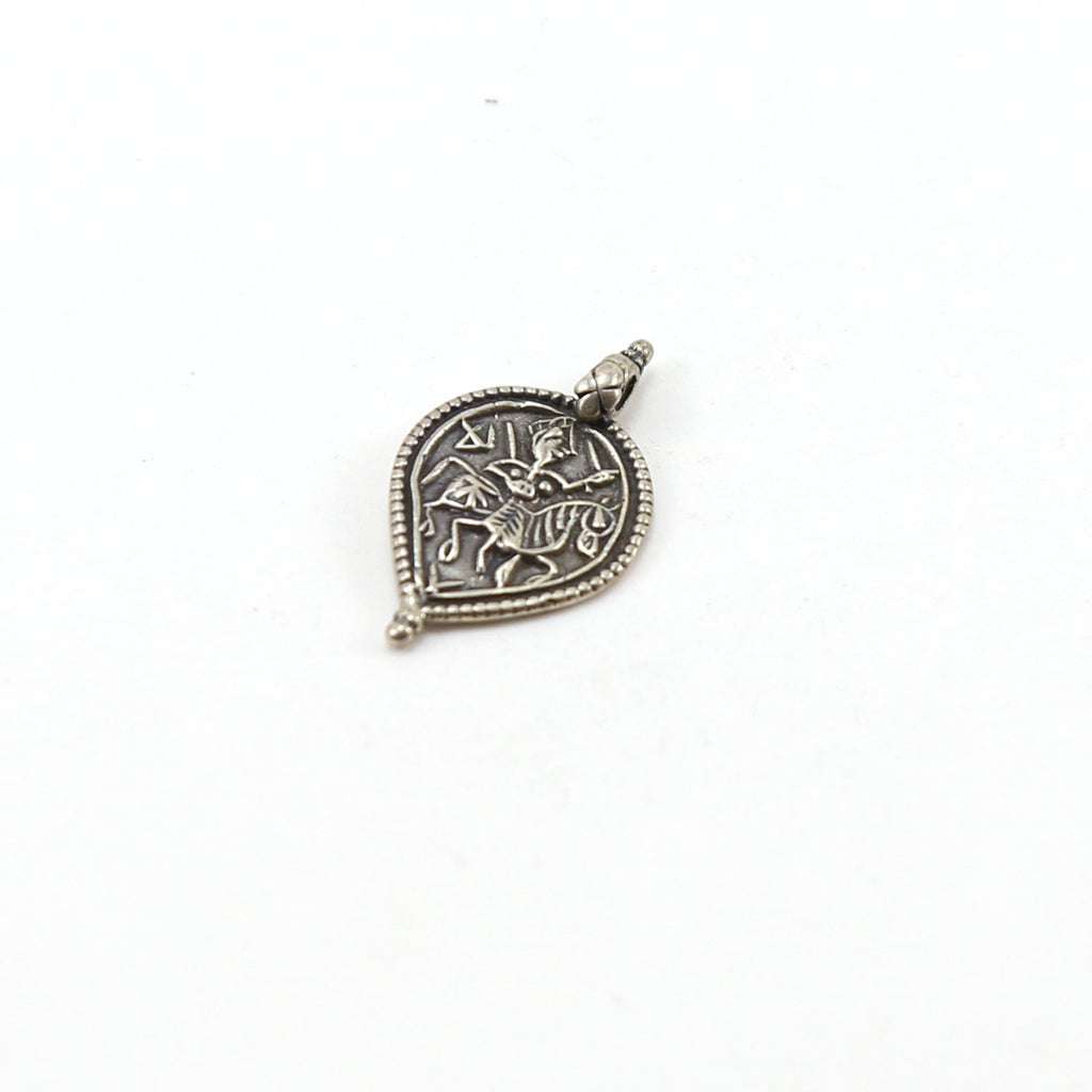 26mmx15mm Sterling Silver Durga Goddess Charm Hindu Hinduism Spiritual