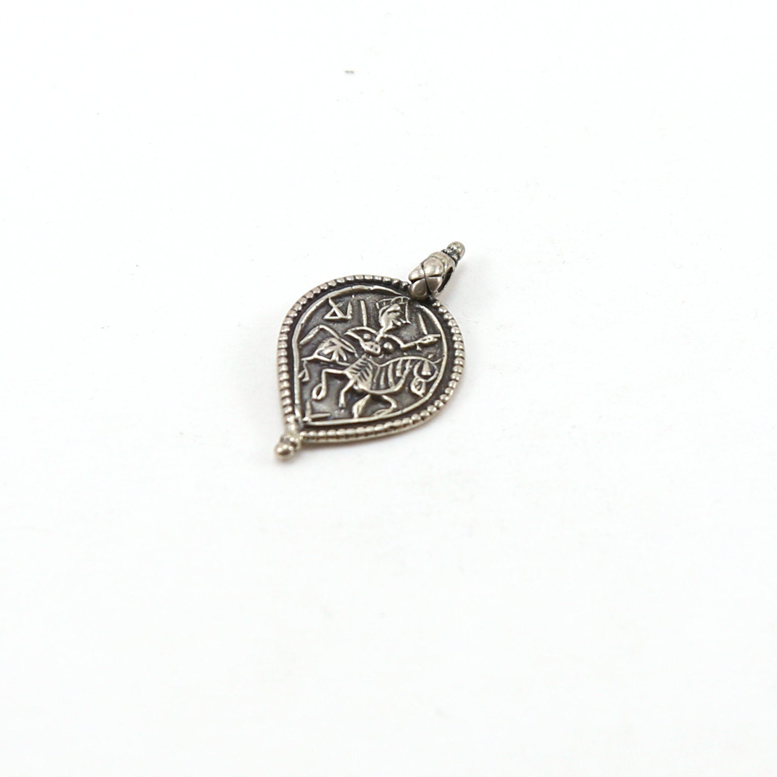 26mmx15mm Sterling Silver Durga Goddess Charm Hindu Hinduism Spiritual