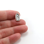 15mmx9mm Sterling Silver Buddha Sitting in Oval Rim Yoga Charm Ohm Meditation