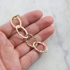 21mmx13mm Base Metal Large Hammered Textured Oval Chain – Sold by the Foot