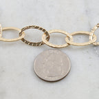21mmx13mm Base Metal Large Hammered Textured Oval Chain – Sold by the Foot