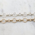 Brass Round Smooth Small Large Circle Choker Chain in Gold – Sold by the Foot
