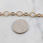 10mmx8mm Brass Smooth Diamond Shape Chain in Shiny Gold – Sold by the Foot